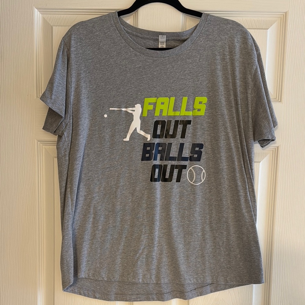 Gray Baseball Graphic Tee - Short Sleeve